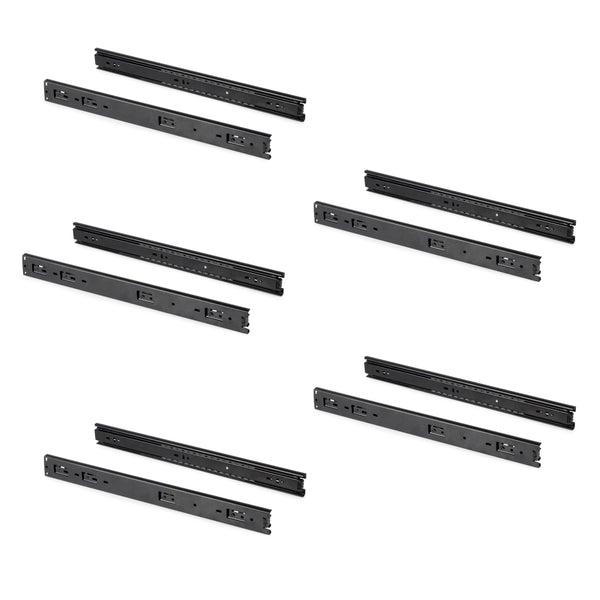 Set 5 Coppie Guide a Sfera per Cassetti 45x450 mm in Acciaio Emuca Nero sconto