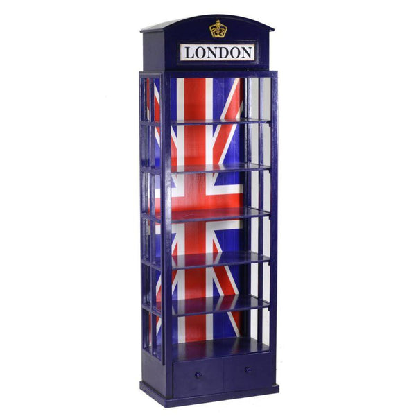 acquista Libreria 6 Ripiani 1 Cassetto 48x27xh146 cm in Legno London Blu