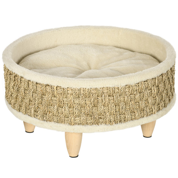 Cuccia per Cani e Gatti Ø48x24,5 cm con Cuscino in Truciolato Beige prezzo