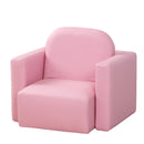 Poltroncina Mini per Bambini 2 in 1 in PVC Rosa-1