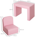 Poltroncina Mini per Bambini 2 in 1 in PVC Rosa-3