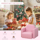 Poltroncina Mini per Bambini 2 in 1 in PVC Rosa-7