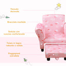 Poltroncina Imbottita per Bambini 57x42x45 cm con Poggiapiedi Rosa-5