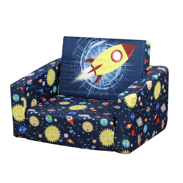 sconto Poltroncina Mini per Bambini Fantasia Spazio 56x42x39 cm  Blu