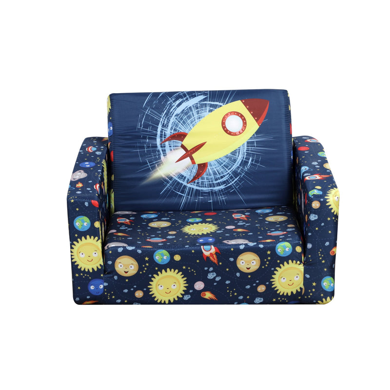 Poltroncina Mini per Bambini Fantasia Spazio 56x42x39 cm  Blu-4