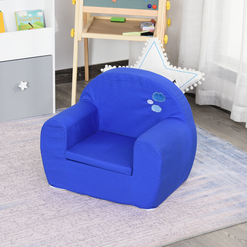 Poltroncina Mini per Bambini 53x35x44,5 cm in Cotone  Blu-2