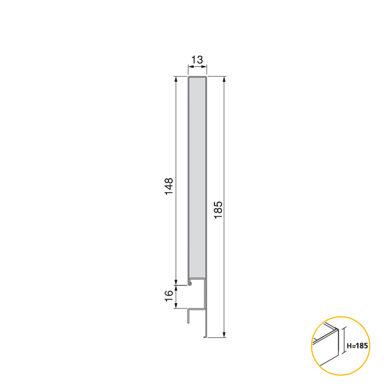 Cassetto Esterno Concept 30 Kg H185 mm P 400 Grigio Antracite Acciaio Emuca-2