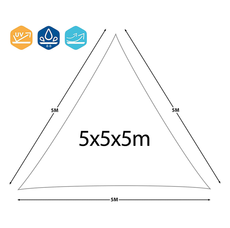 Tenda Vela da Giardino Triangolare 5x5x5 m Rizzetti Avorio-4