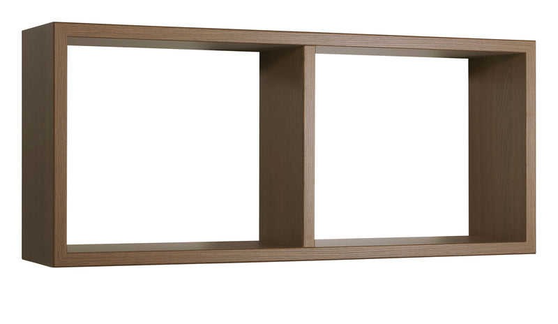 Mensola Rettangolare 2 Scomparti da Parete 70x30x15,5 cm in Fibra di Legno Morgana Rovere Tabacco-1