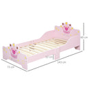 Struttura Letto Singolo per Bambini 143x73x60 cm in Legno di Pioppo Rosa-3