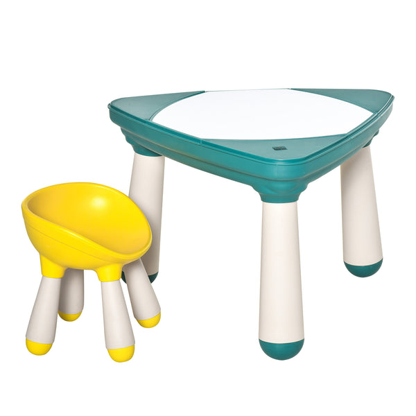 Set Tavolino con Sedia per Bambini in ABS Giallo e Verde online