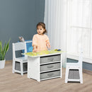 Set Tavolino con 2 Sedie per Bambini in MDF Bianco e Grigio-2