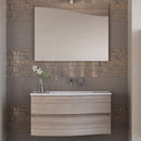 Mobile Bagno Sospeso 90 cm Lavabo Specchio e Doppio Cassettone Bonussi Toby SX Olmo Tierra-2