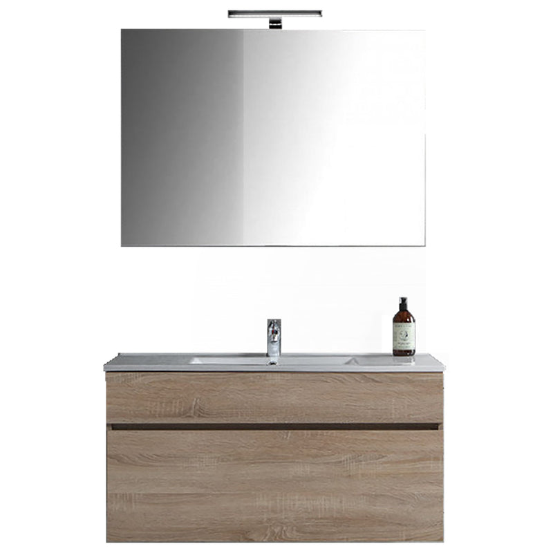 Mobile Bagno Sospeso 60 cm Lavabo Specchio e Cassettone Bonussi Gabriel Rovere Well-1