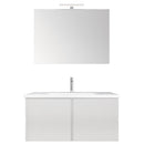 Mobile Bagno Sospeso 80 cm Lavabo e Specchio Bonussi Ansel Bianco Larice-1