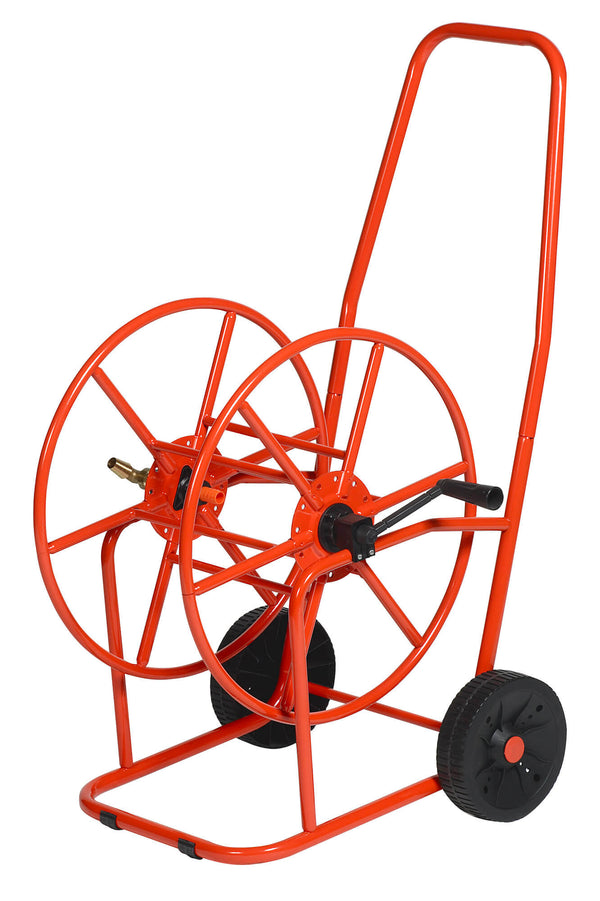 Carrello Avvolgitubo Manuale con Ruote 80 mt Tubo Ø3/4” in Acciaio Verniciato Rosso Agrati prezzo