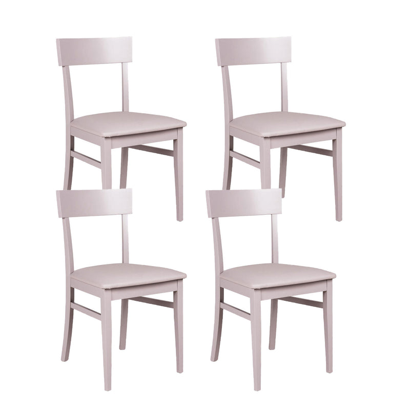 Set 2 Sedie 44x45xH82 cm in Similpelle Monaco Grigio Chiaro-1