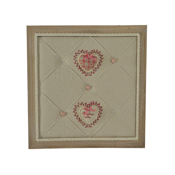 online Portamemo in legno con stoffa rouge quadro cm 47x47x7