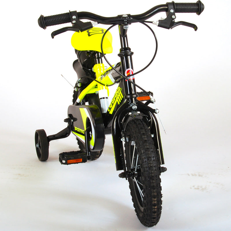 Bicicletta per Bambino 14" 2 Freni Sportivo Giallo Neon e Nero-5