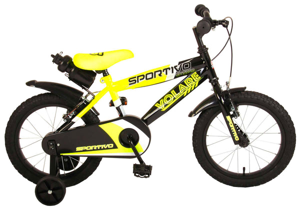 Bicicletta per Bambino 16" 2 Freni Sportivo Giallo Neon e Nero acquista