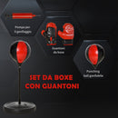 Punching Ball per Bambini con Guantoni Altezza Regolabile Rosso e Nero-6