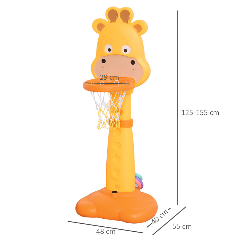 Canestro per Bambini Giraffa con Accessori   Giallo e Arancione-3