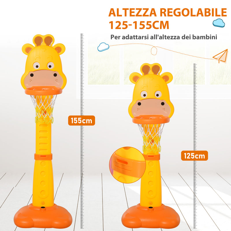 Canestro per Bambini Giraffa con Accessori   Giallo e Arancione-6