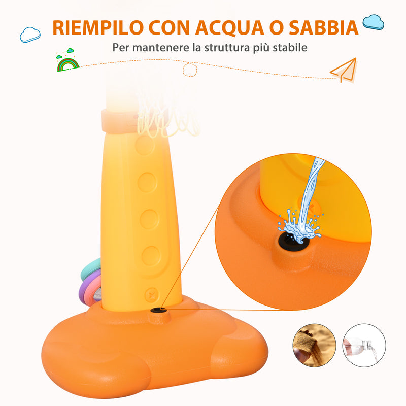 Canestro per Bambini Giraffa con Accessori   Giallo e Arancione-8