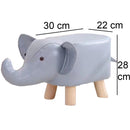 Sgabello Poggiapiedi Basso per Bambini a Forma di Elefante Pouf Blu-3