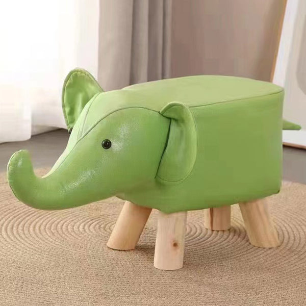Sgabello Poggiapiedi Basso per Bambini a Forma di Elefante Pouf Verde acquista