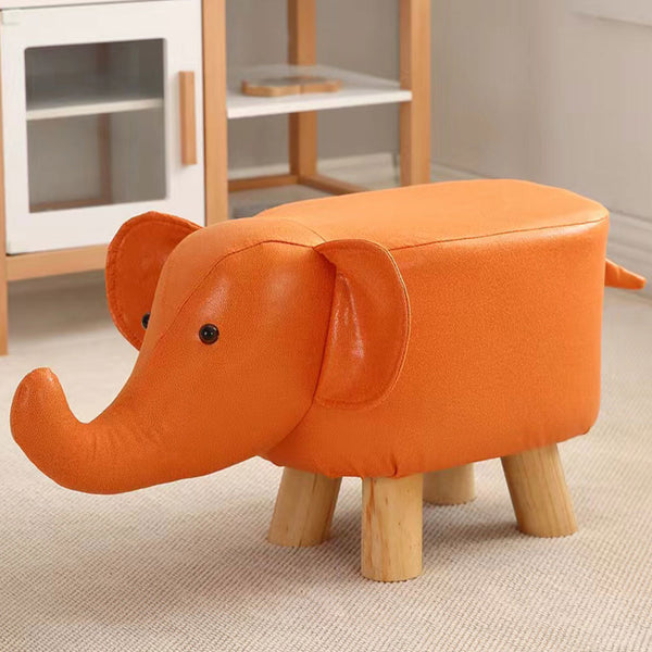 online Sgabello Poggiapiedi Basso per Bambini a Forma di Elefante Pouf Arancione