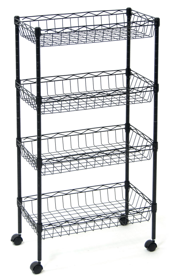 Carrello da Cucina 45x25x85 cm 4 Ceste in Metallo Fumer Derby Nero online