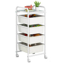 Carrello da Cucina 4 Cassetti 32,5x36,5x73 cm in Plastica Daria Bianca-2