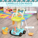 Set Pulizie Giocattolo per Bambini 30x29x55 cm 17 Accessori con Carrello-5