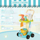 Set Pulizie Giocattolo per Bambini 30x29x55 cm 17 Accessori con Carrello-6