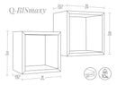 Set 2 Mensole Cubo da Parete Quadrato in Fibra di Legno Q-Bis Maxi Rovere Sbiancato-5