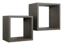 Set 2 Mensole Cubo da Parete Quadrato in Fibra di Legno Q-Bis Maxi Rovere Scuro-1