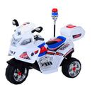 Moto Elettrica Polizia per Bambini 6V con Sirena Police Bianca -1