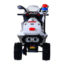 Moto Elettrica Polizia per Bambini 6V con Sirena Police Bianca -6