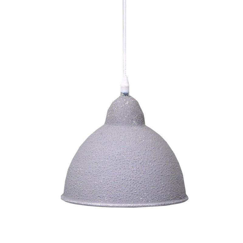 Lampadario in metallo vintage bianco/grigio sagomato con attacco cm Ø19xh21-1