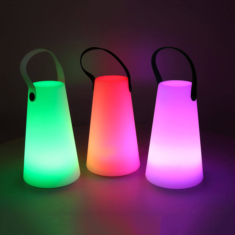 Lampada 12 Led Multicolor Ø12x20 cm Bluethoot in Polietilene Bianca-4