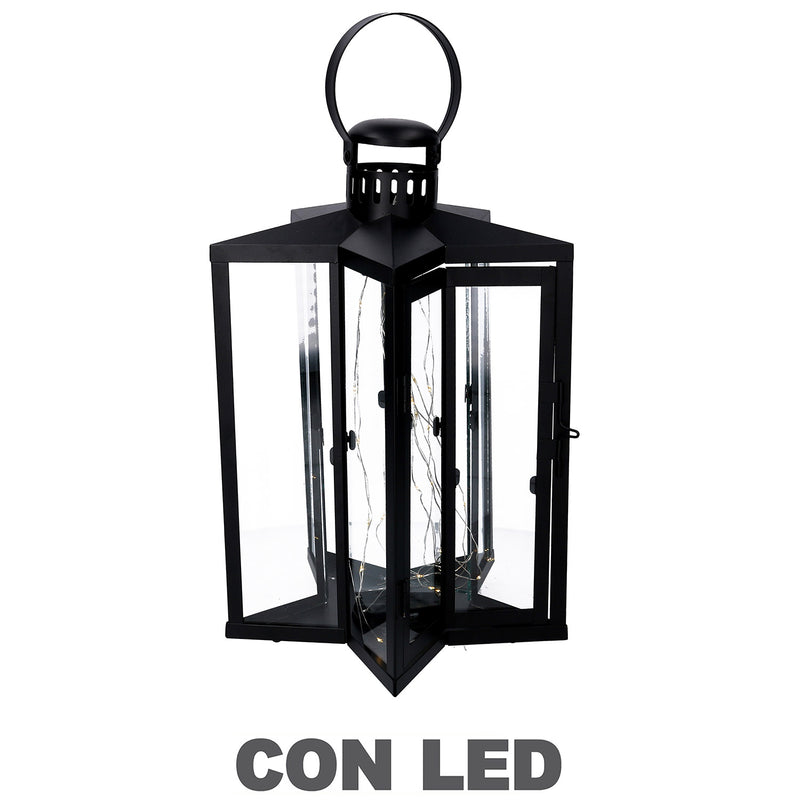 Lanterna con Led in Metallo stella nero cm 27,5x27,5xh42/48 – acquista su  Giordano Shop