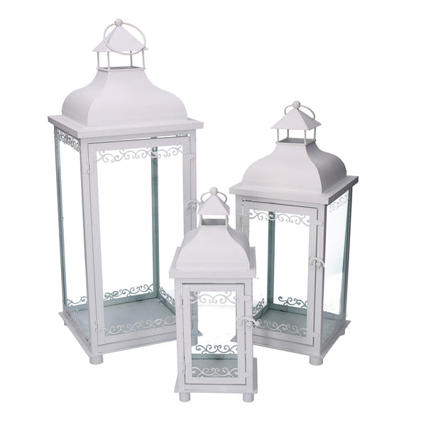 Set 3 Lanterne in Metallo bianco sconto