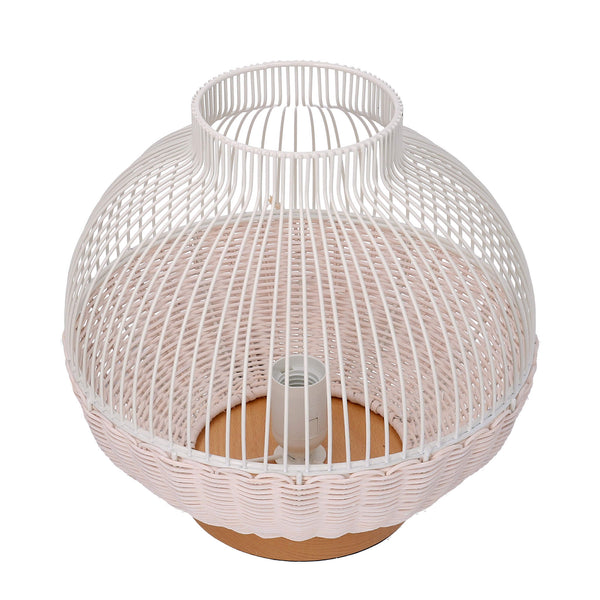 Lampada in rattan bianco con attacco cm Ø30,5xh29,5 sconto