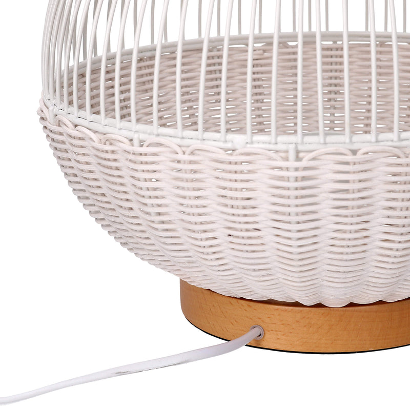 Lampada in rattan bianco con attacco cm Ø30,5xh29,5-3