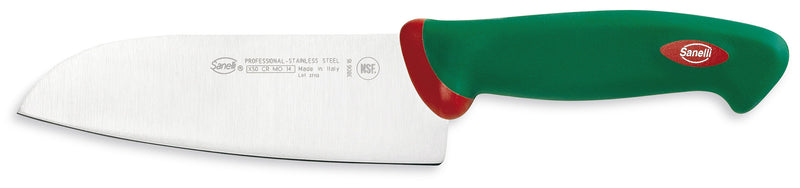 Coltello Santoku Lama 16 cm Manico Antiscivolo Sanelli Premana Verde/Rosso-1