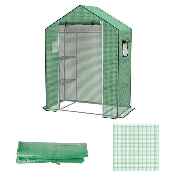 Copertura per Serra da Giardino con Porta a Cerniera e Finestre 140x73x190 cm in PE Verde sconto