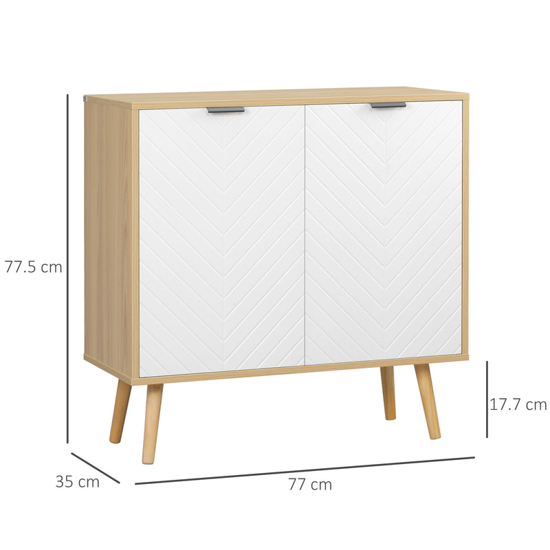 Mobile Multiuso 2 Ante 77x35x77,5 cm in Truciolato e Legno di Pino Bianco – acquista  su Giordano Shop