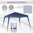 Gazebo Pieghevole da Giardino  con Struttura  Antivento 2,4x2,4m in Acciaio e Corde Blu-3