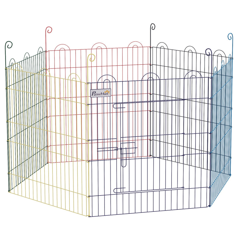 Recinto per Cani 6 Pannelli Ø120x60 cm in Metallo Multicolore